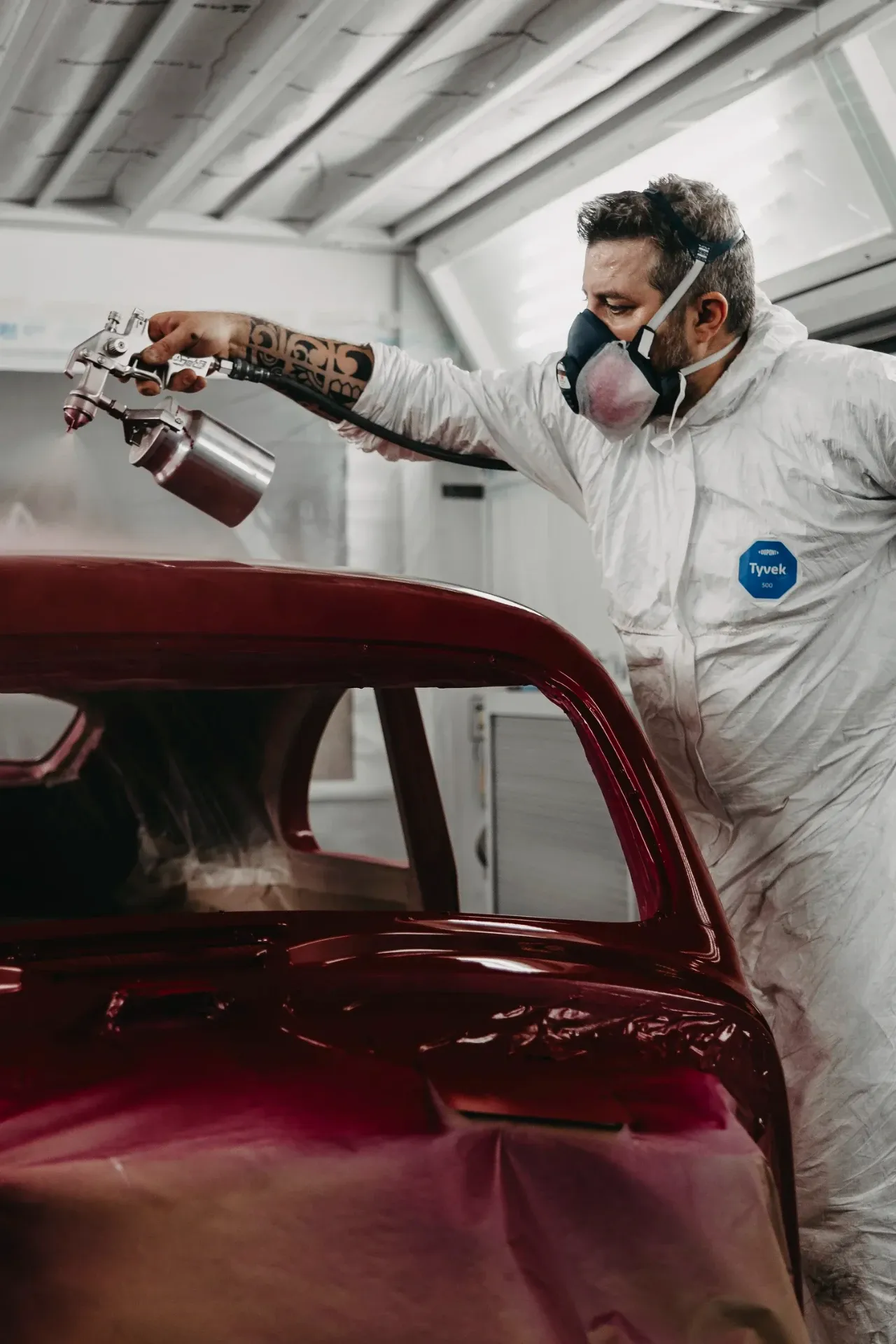 Paint spraying restoration